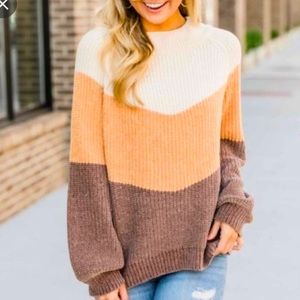 New without tags pink lily color block sweater